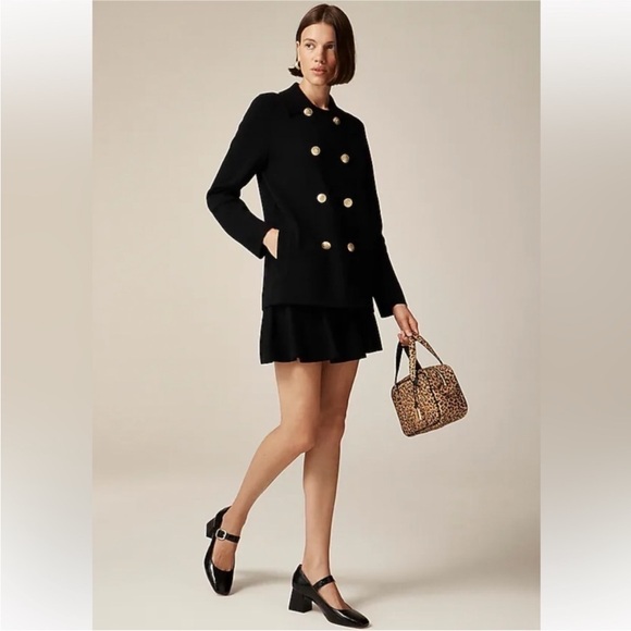 J. Crew Warwick Elegant navy sweater blazer with Gold Buttons - Picture 2 of 2